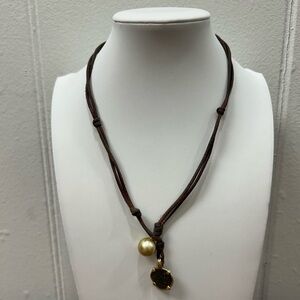 Wendy Mignot Gold Pearl and Coin Necklace